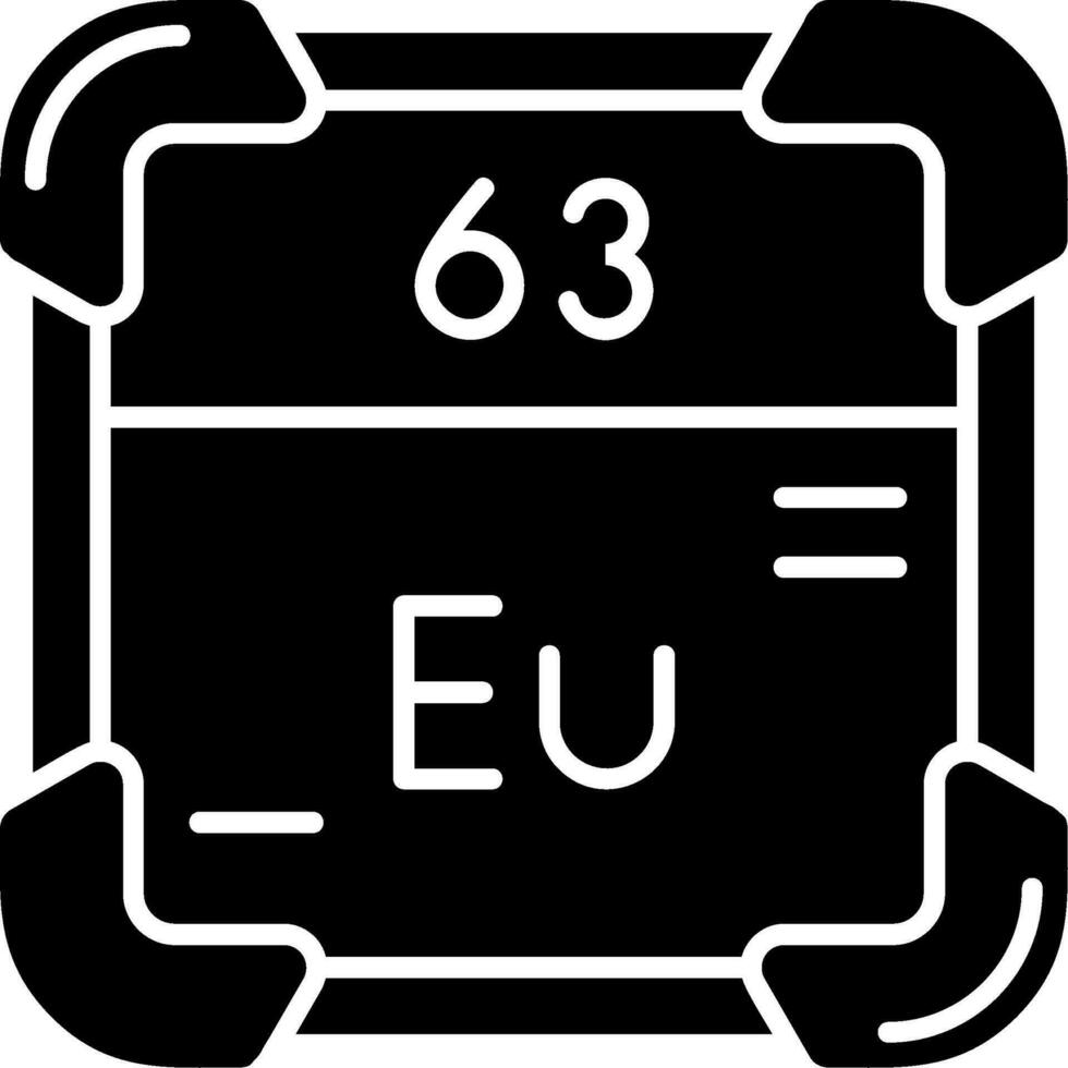 europium glyf ikon vektor