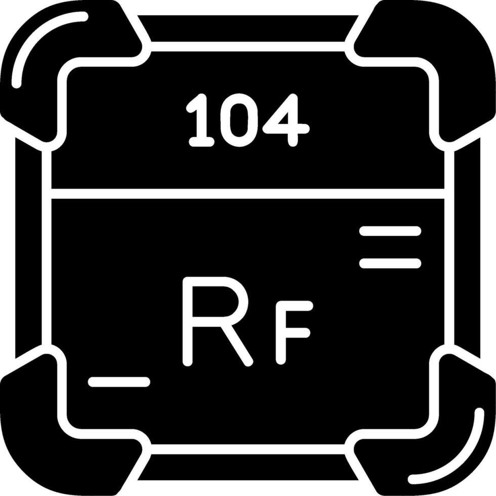 rutherfordium glyf ikon vektor