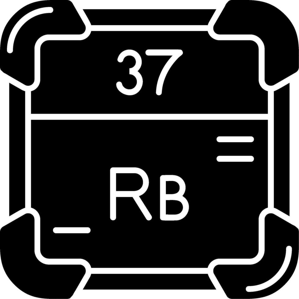 rubidium glyf ikon vektor