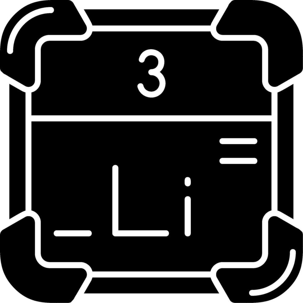 Lithium Glyphe Symbol vektor