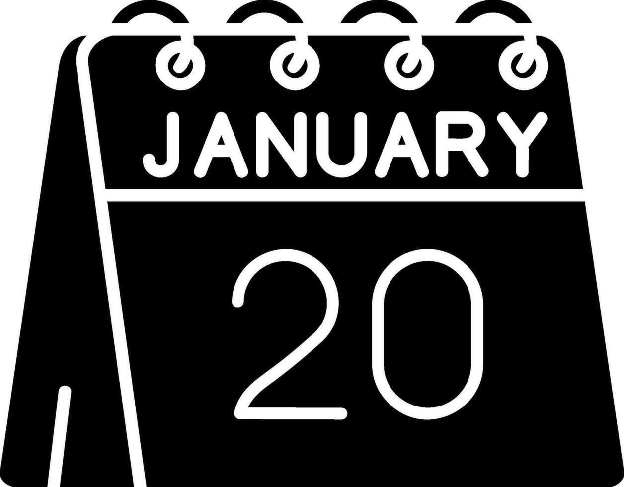 20:e av januari glyf ikon vektor