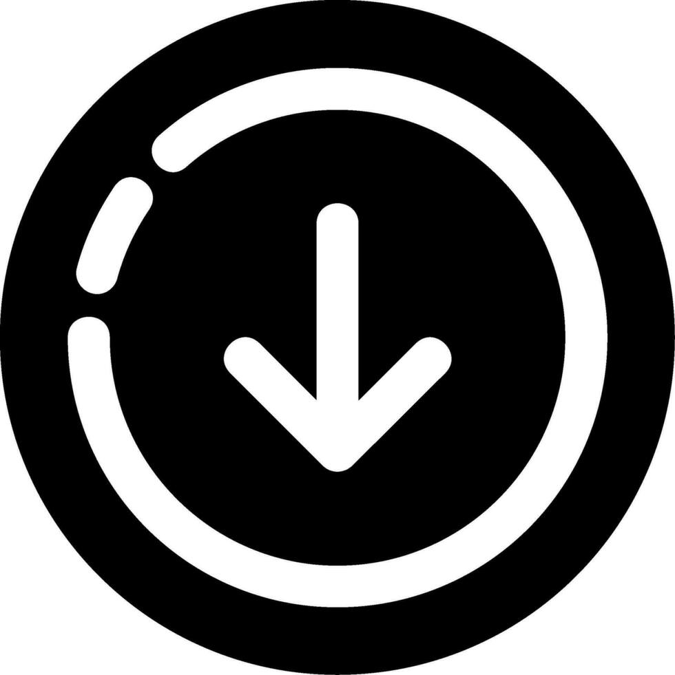 Glyphen-Symbol nach unten vektor
