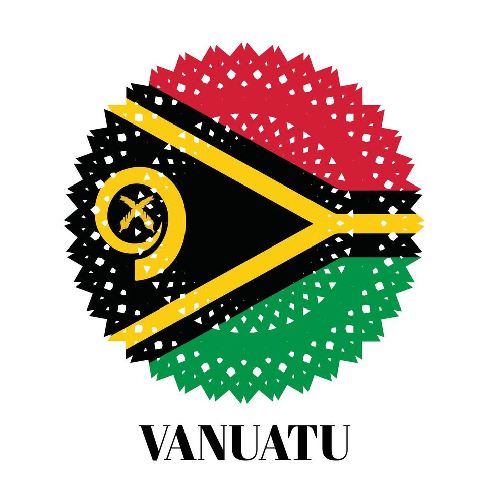 Vanuatu-Flagge mit elegantem Medaillenverzierungskonzept vektor