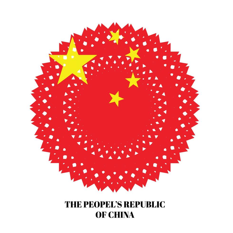 China-Flagge mit elegantem Medaillenverzierungskonzept vektor