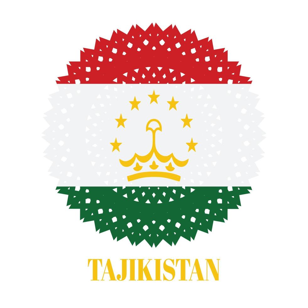 Tadschikistan-Flagge mit elegantem Medaillenverzierungskonzept vektor