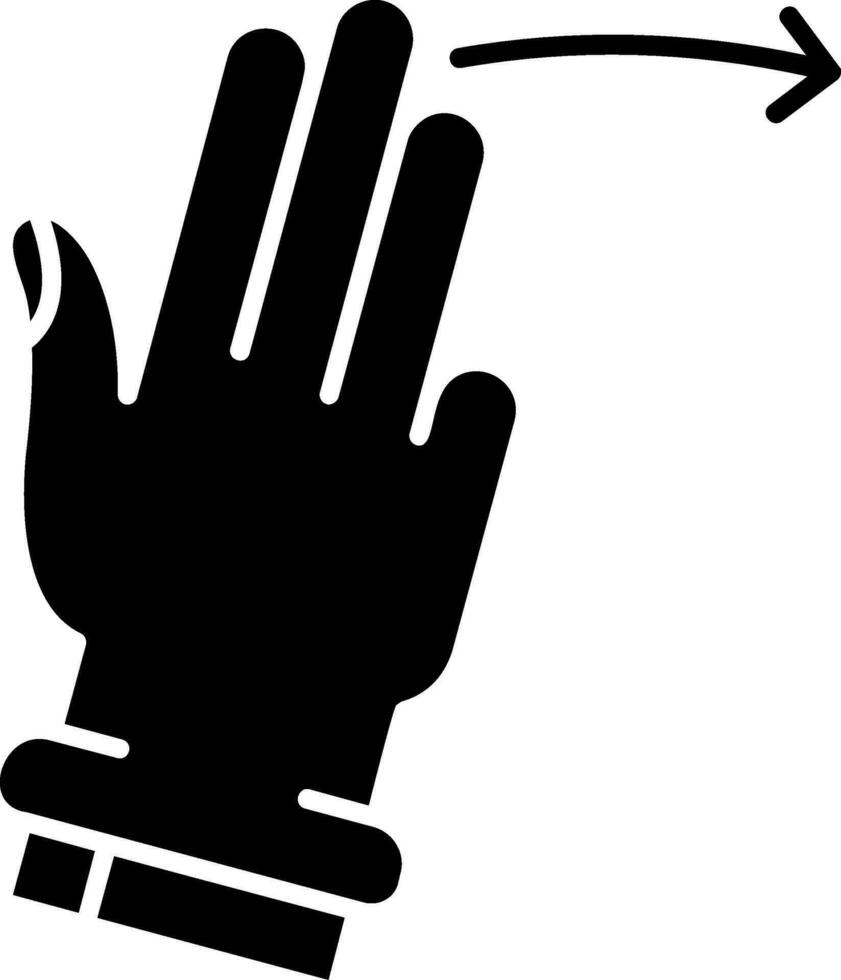 drei Finger richtig Glyphe Symbol vektor