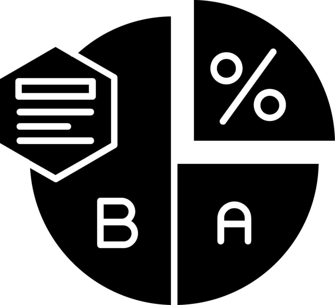 Kreisdiagramm-Glyphensymbol vektor