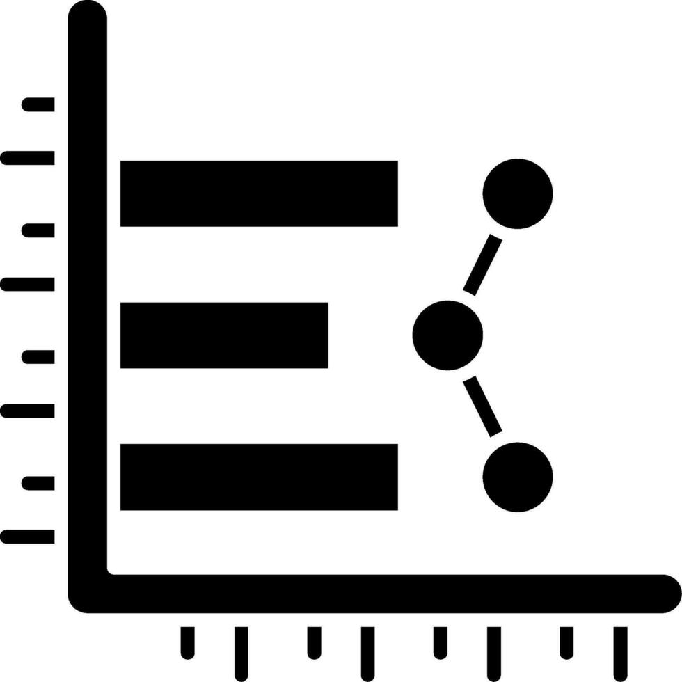 stapeldiagram glyfikon vektor