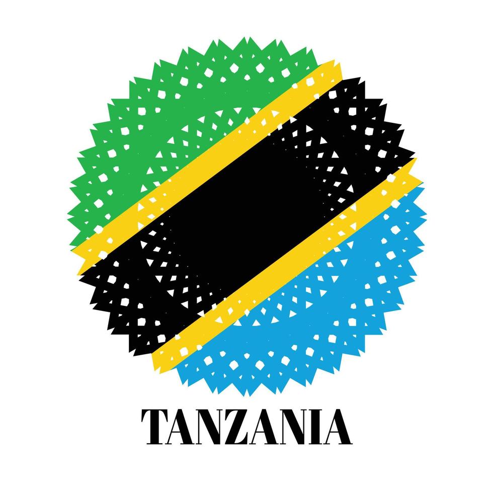 tanzania flagga med elegant medalj prydnad koncept vektor
