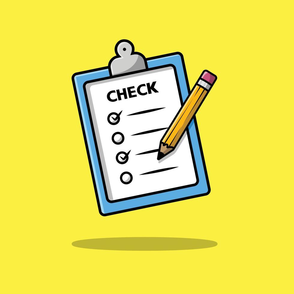 Urklipp checklista med penna illustration vektor