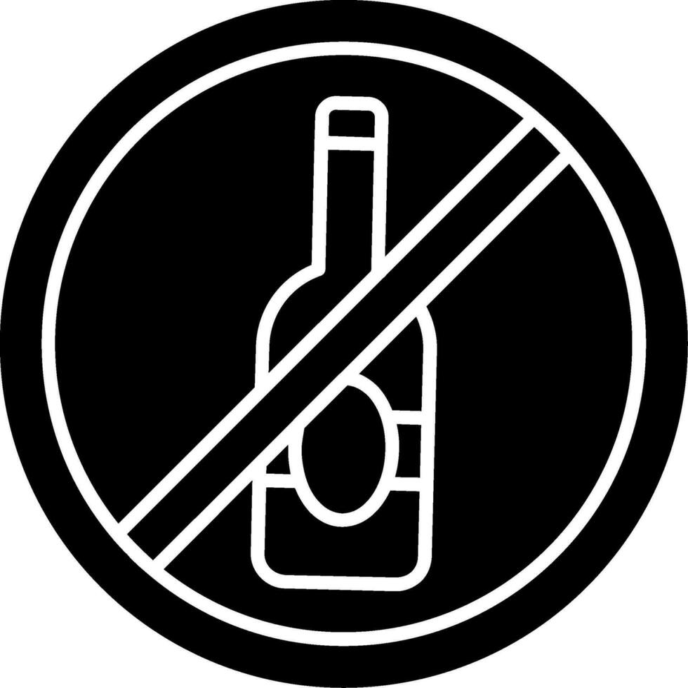 kein Alkohol-Glyphen-Symbol vektor