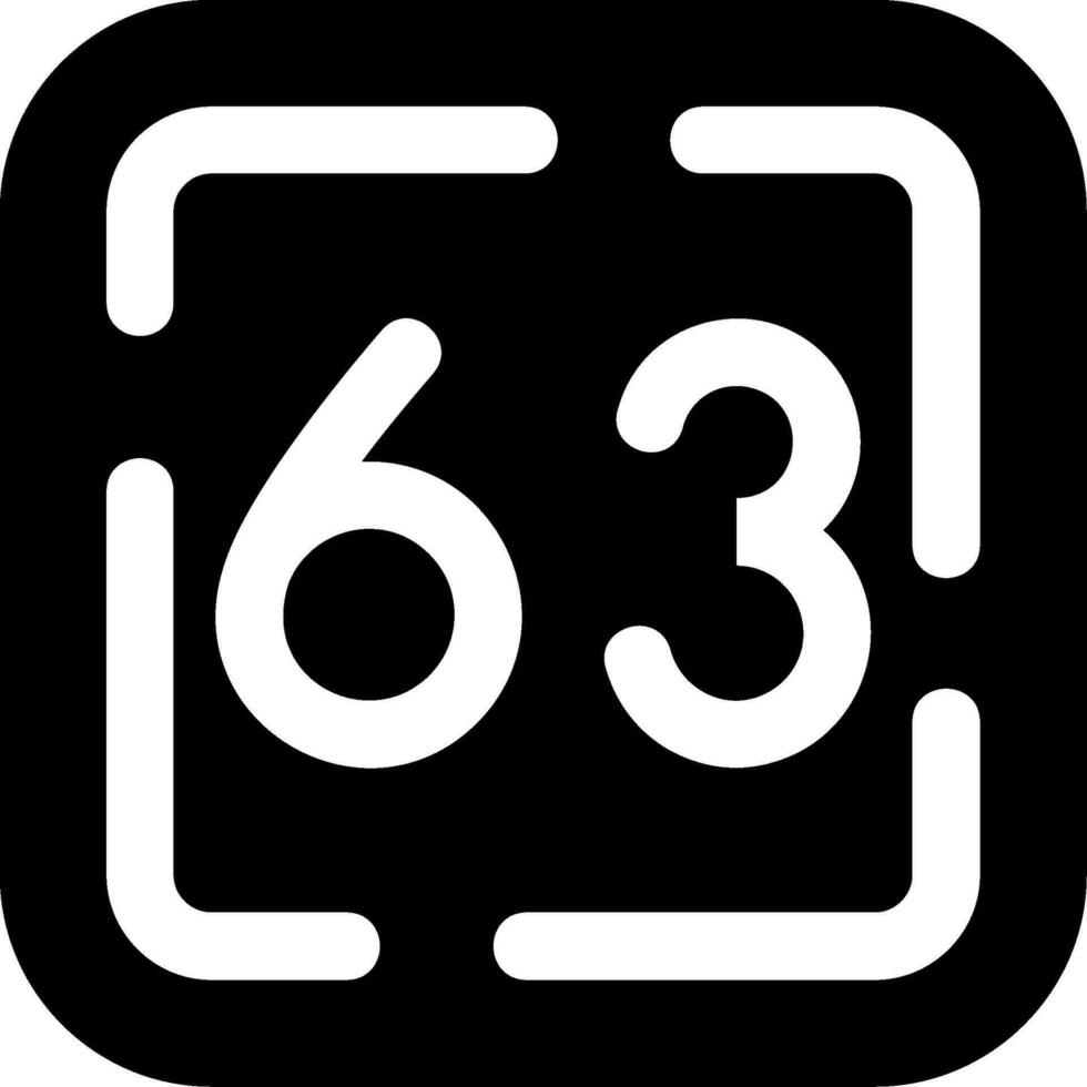 sechzig drei Glyphe Symbol vektor