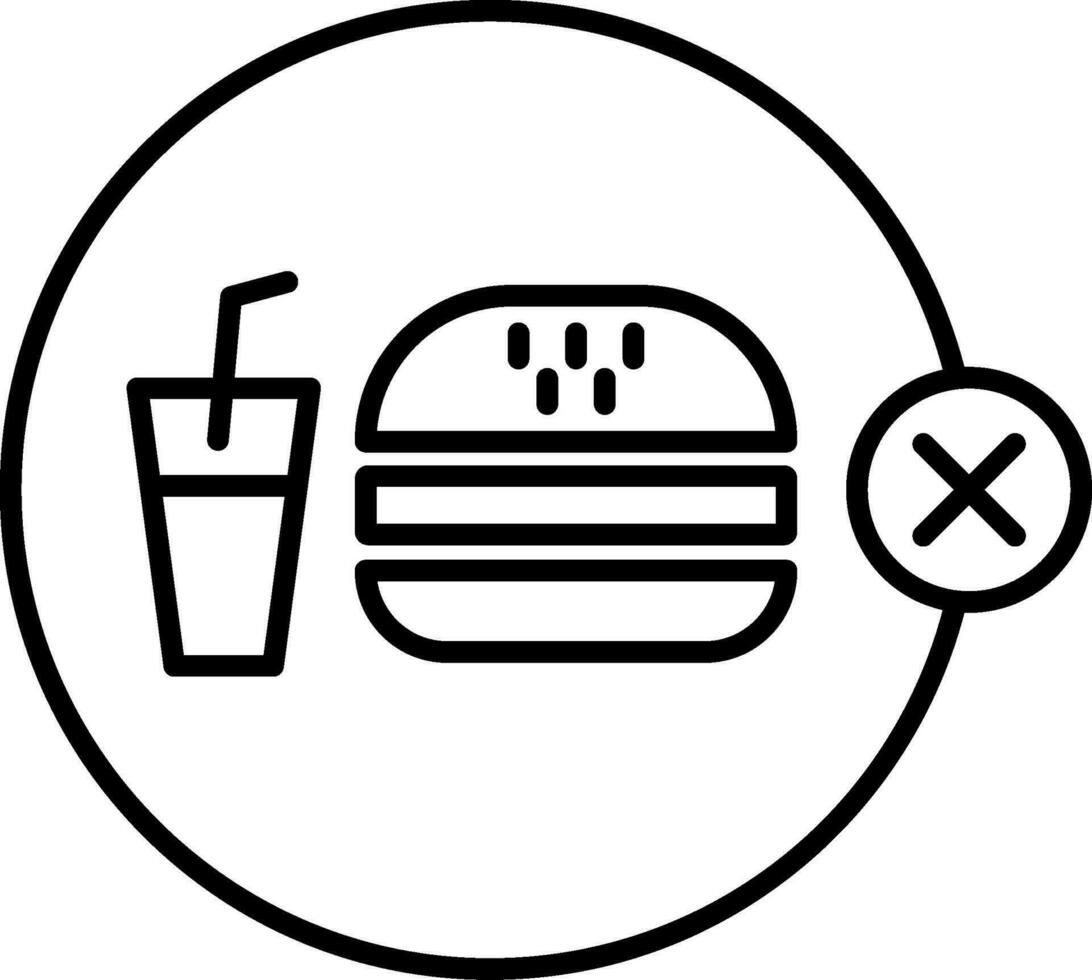 Symbol für keine Junk-Food-Linie vektor