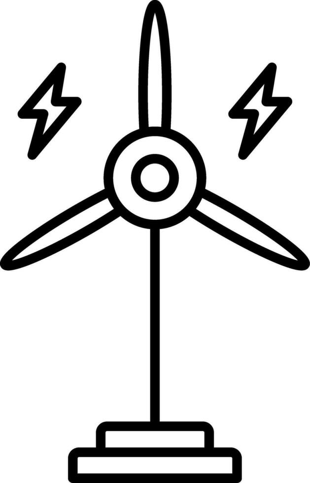 eolic turbin linje ikon vektor