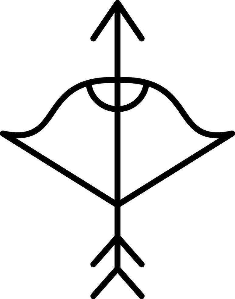 Symbol für die Armbrustlinie vektor