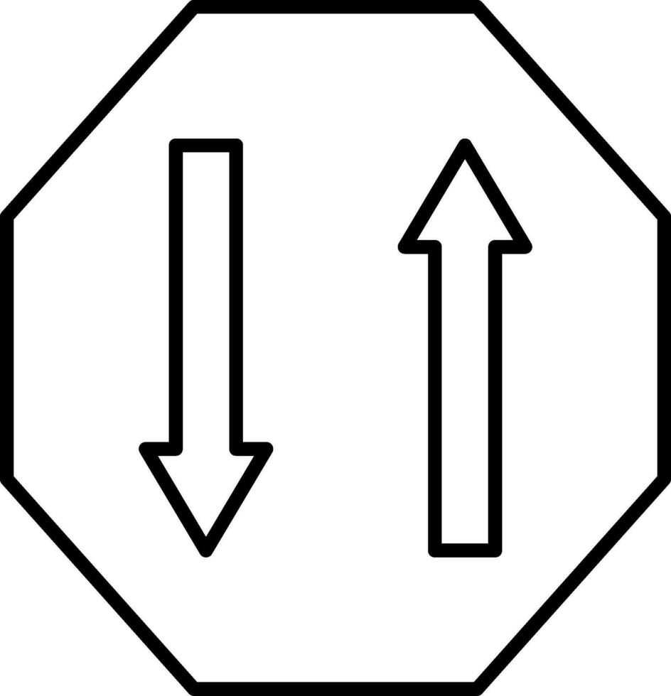 Zwei-Wege-Liniensymbol vektor