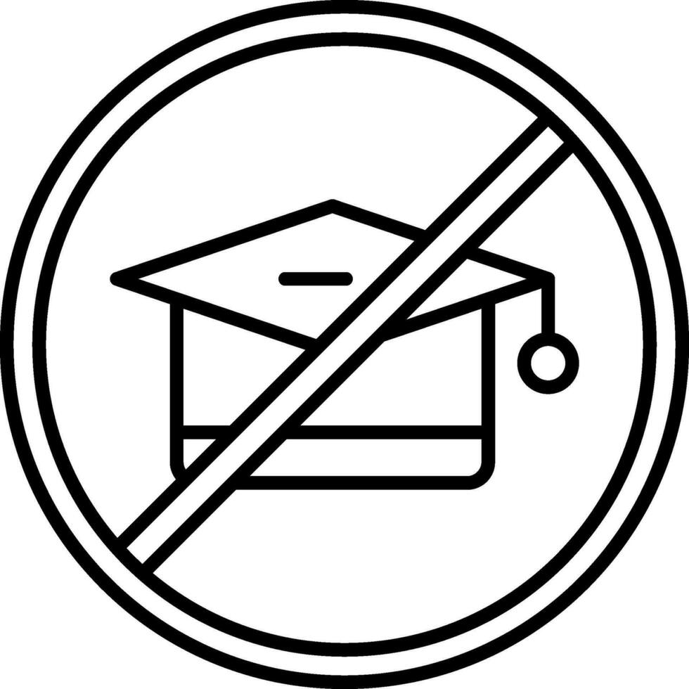 Nein Bildung Linie Symbol vektor