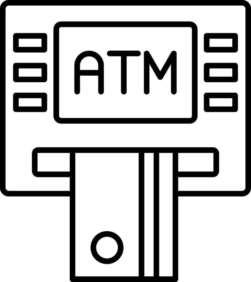 Geldautomat Liniensymbol vektor