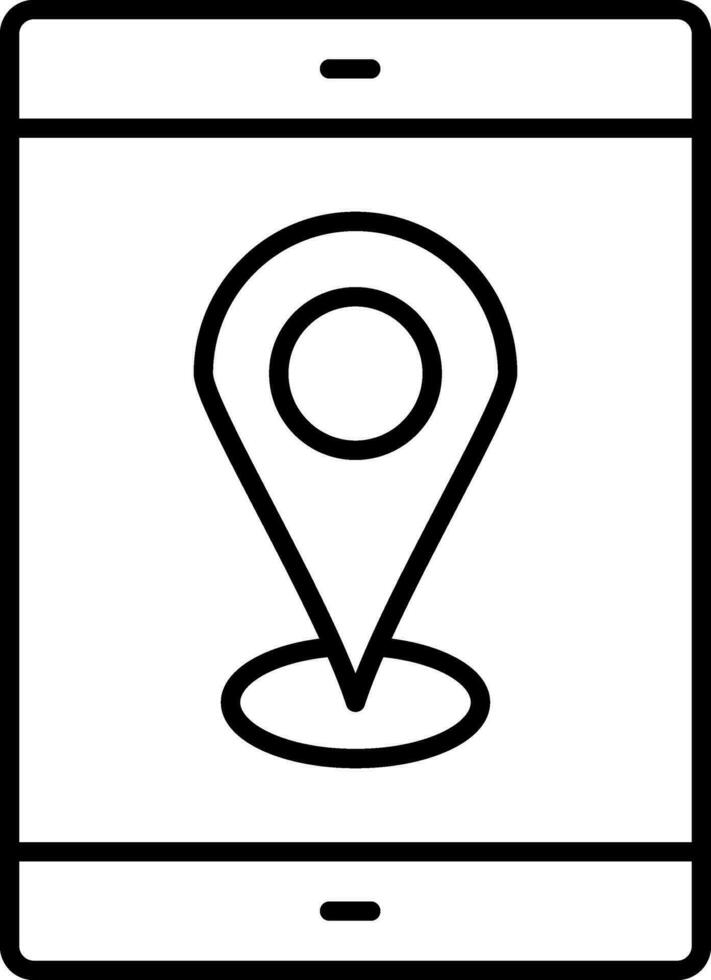 Symbol für mobile GPS-Linie vektor