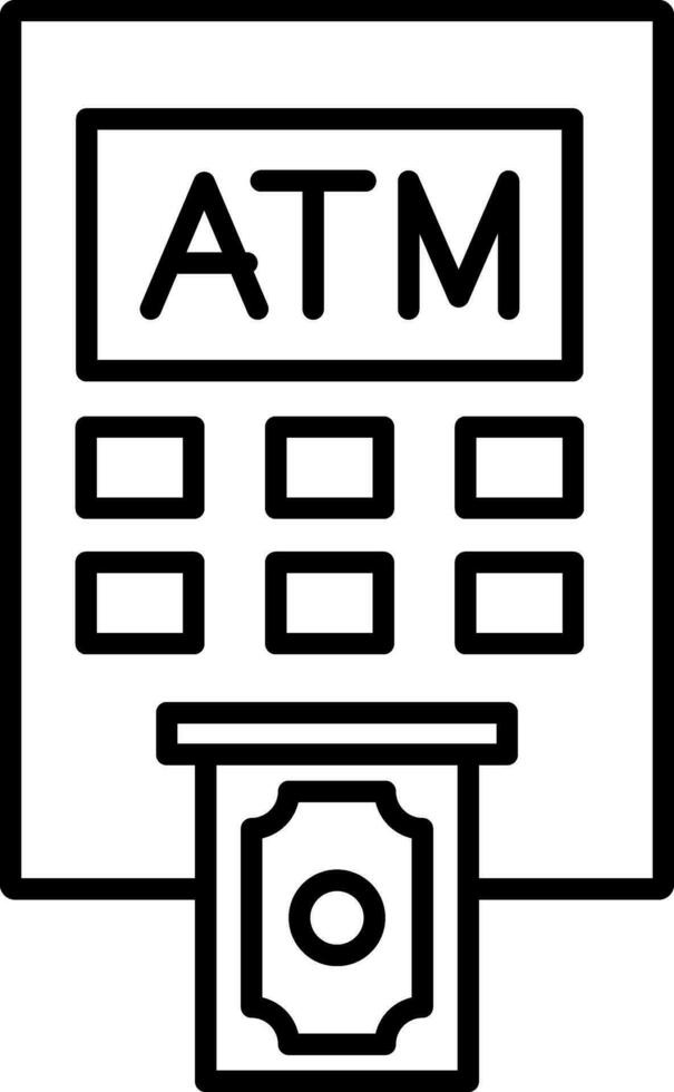 Geldautomat Liniensymbol vektor