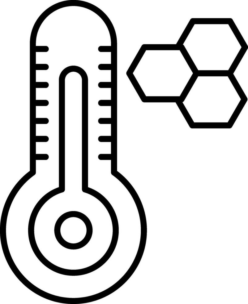 termometer linje ikon vektor