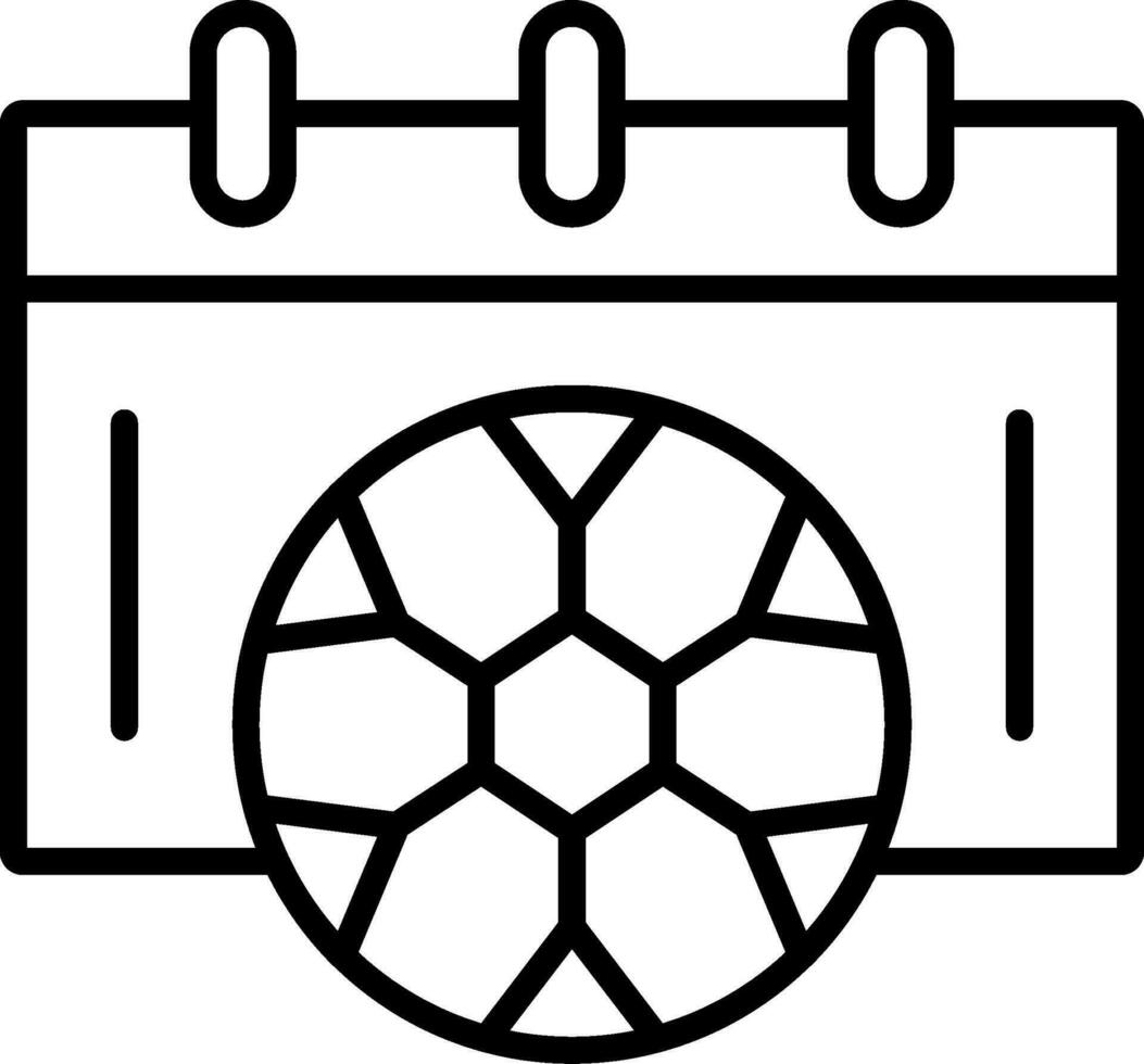 Fußball Zeitplan Linie Symbol vektor