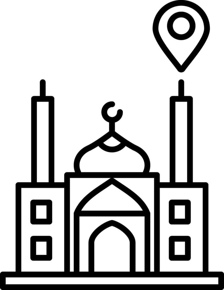 Moschee Ort Linie Symbol vektor