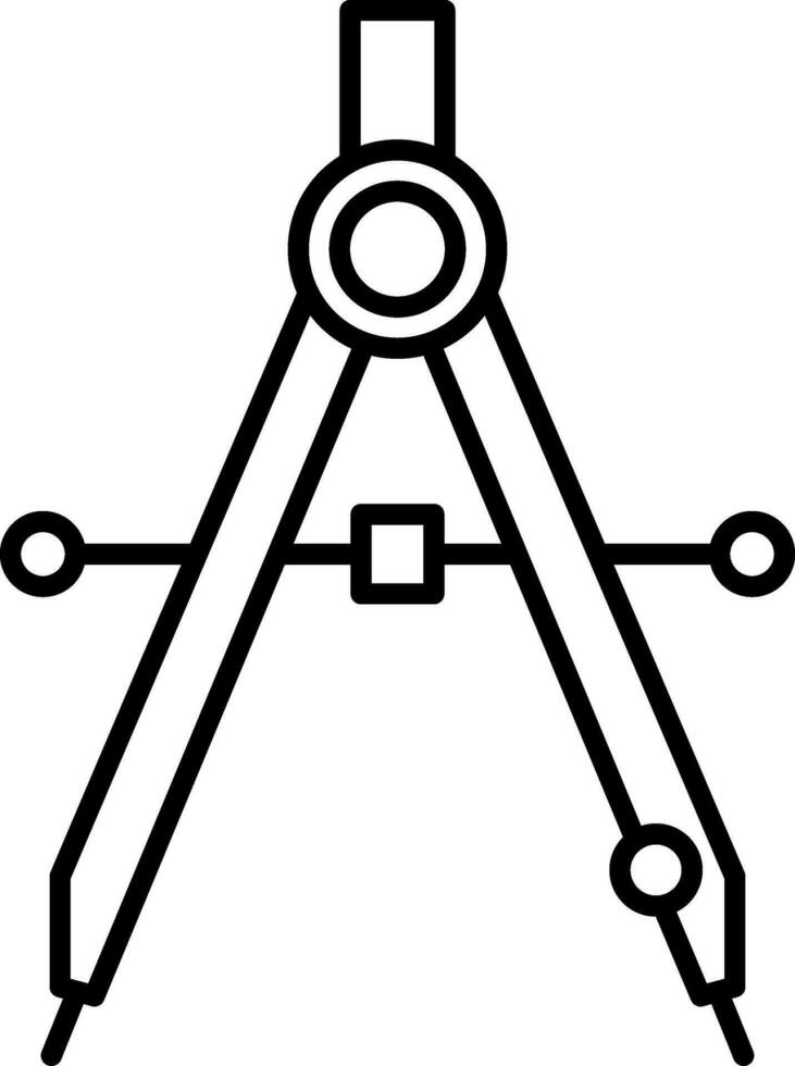 teckning kompass linje ikon vektor
