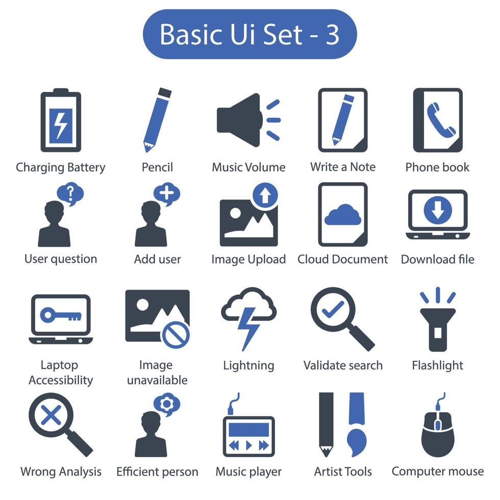 Basic-UI-Icon-Set 3 vektor