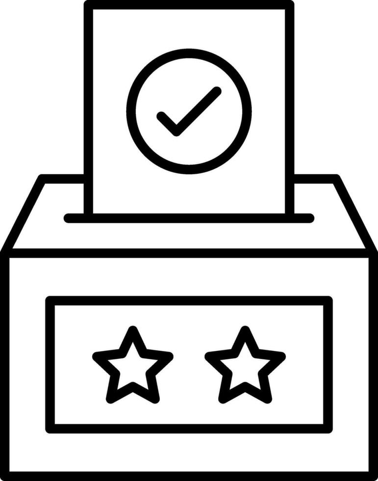 röstning låda linje ikon vektor