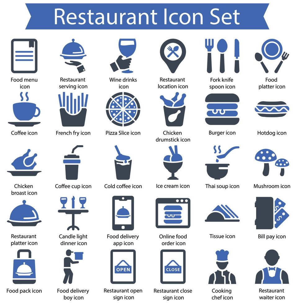 Restaurant Icon Set vektor