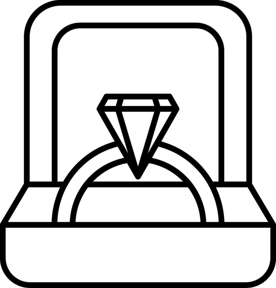 Ring Box Linie Symbol vektor