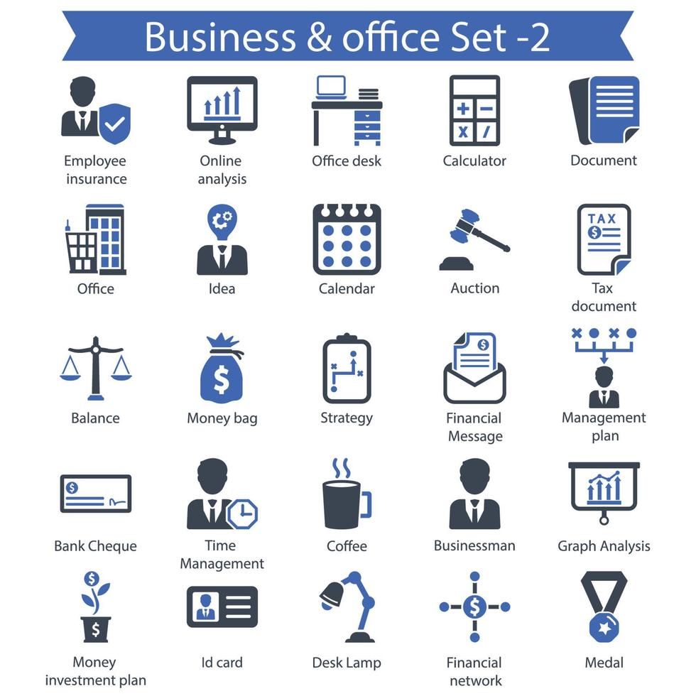Business- und Office-Icon-Set 2 vektor