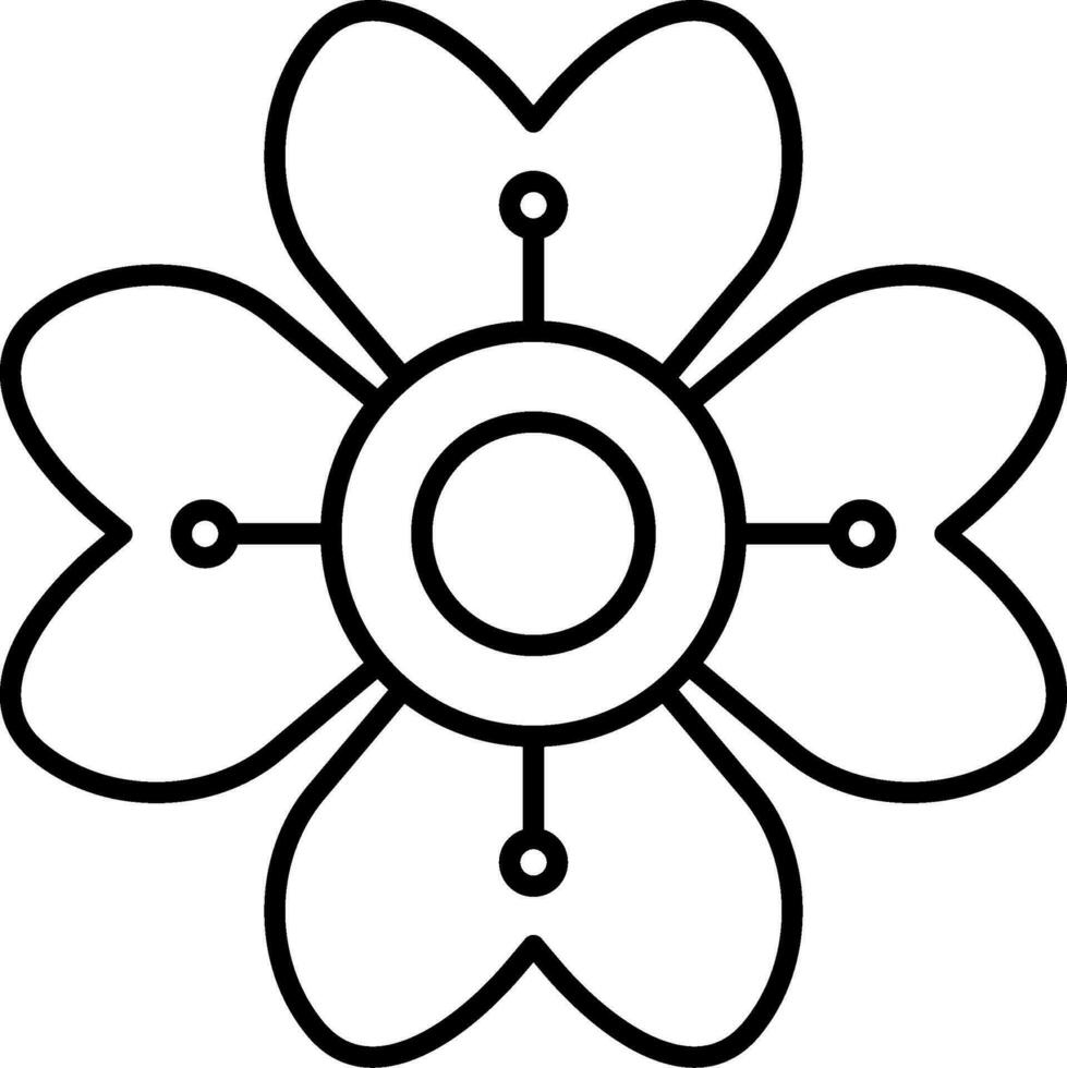 Symbol für Hortensienlinie vektor