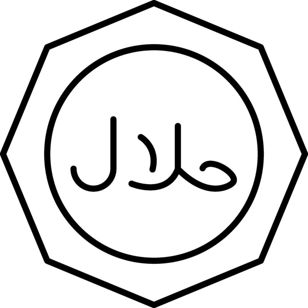 Halal-Liniensymbol vektor