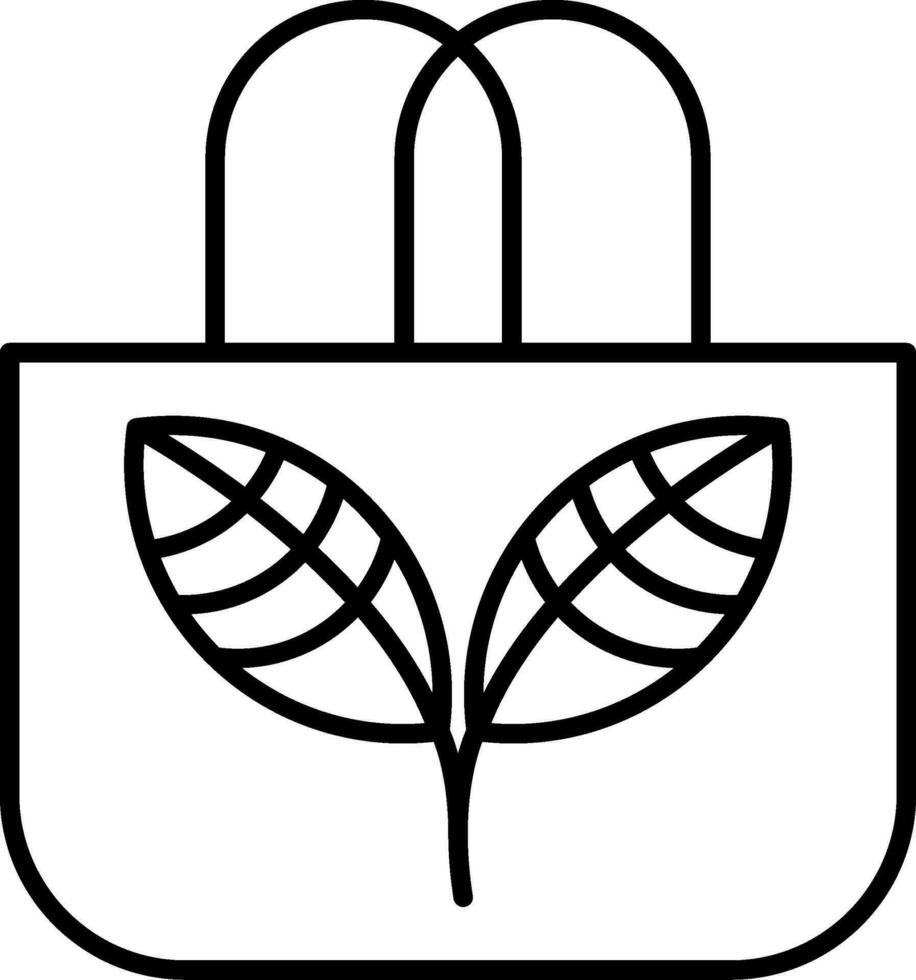 Symbol für die Öko-Taschenlinie vektor