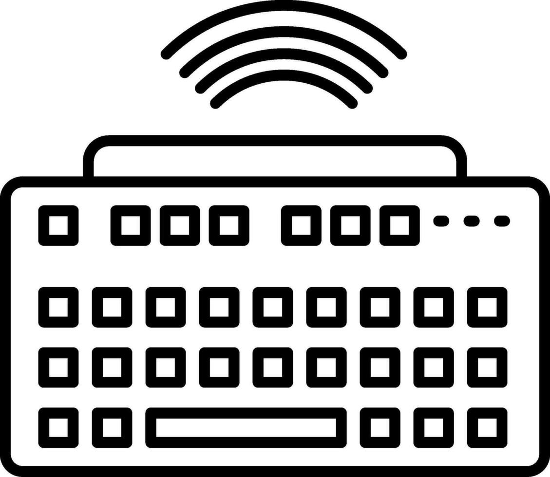 Liniensymbol der drahtlosen Tastatur vektor