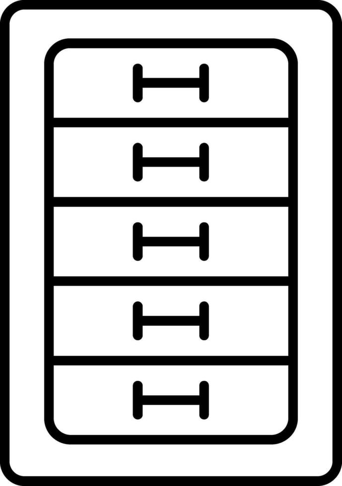 Kabinett Schublade Linie Symbol vektor