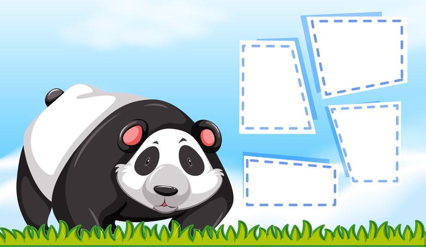 Ein Panda auf leere Notiz vektor