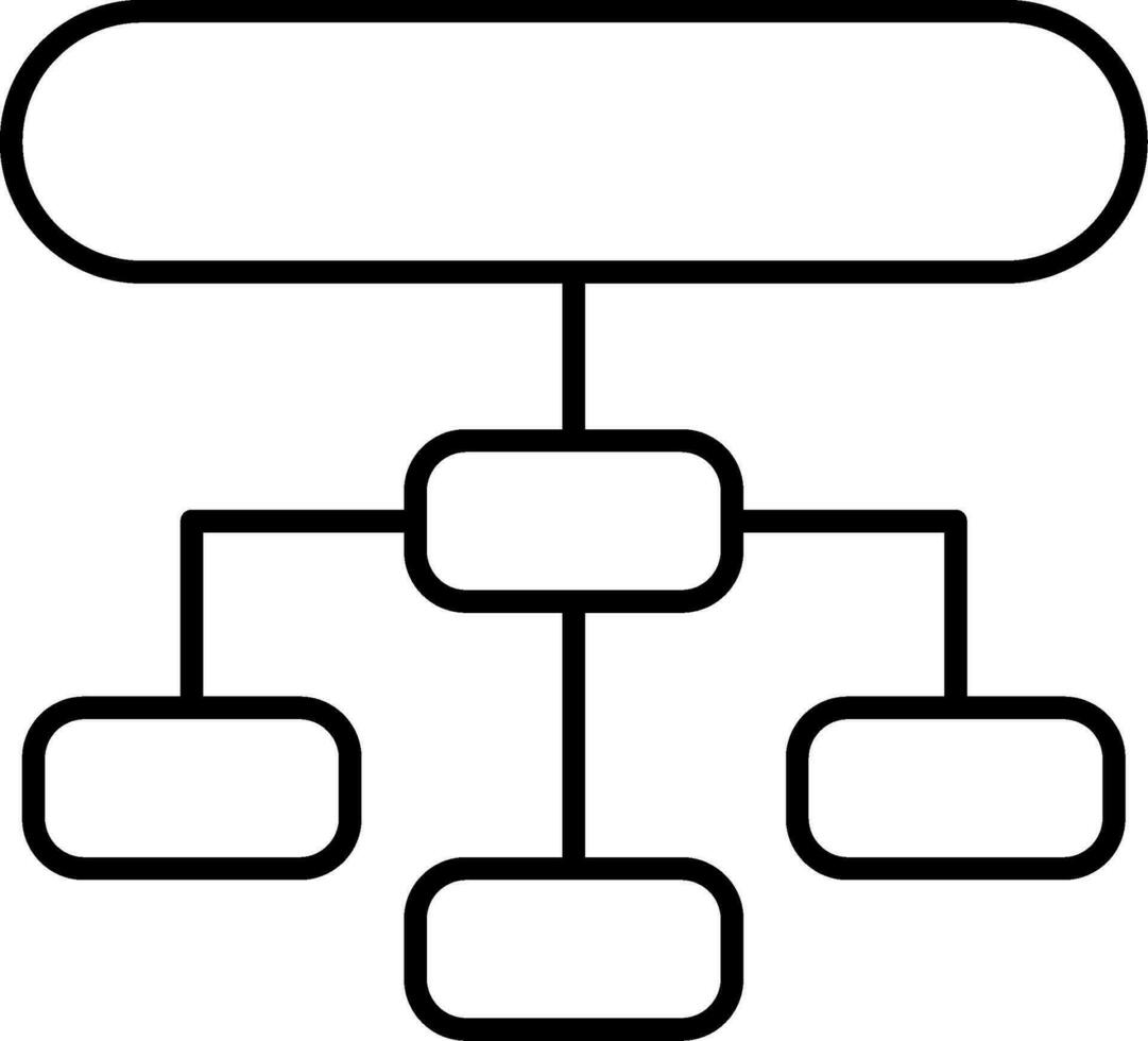 hierarkisk struktur linje ikon vektor