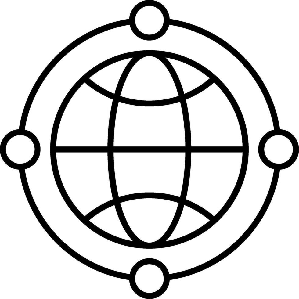 Globus-Liniensymbol vektor