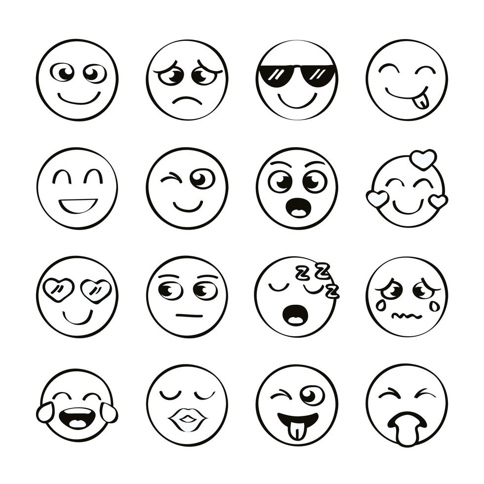sexton emojis ikoner vektor