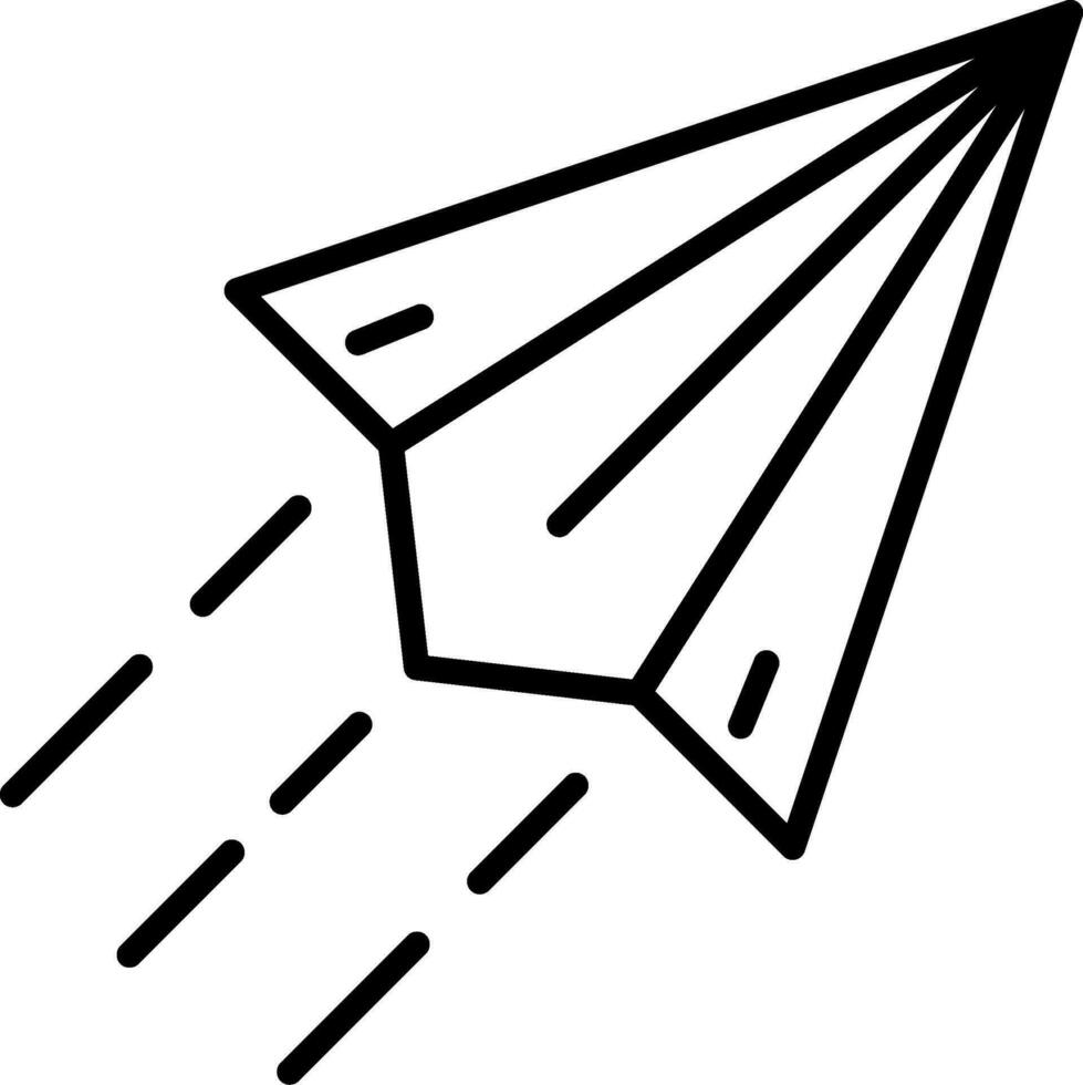 Liniensymbol für Papierflieger vektor