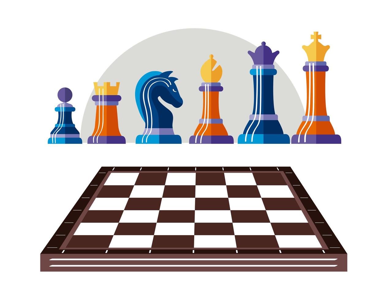 sju schackbitar vektor