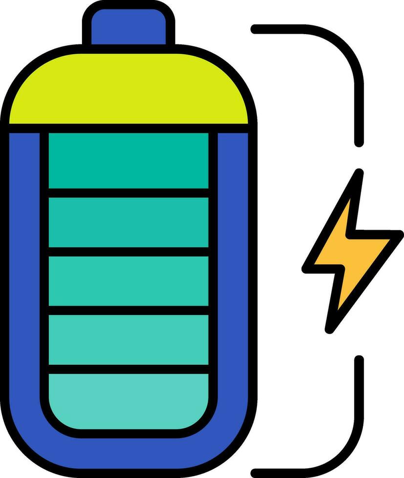 Batterielinie gefülltes Symbol vektor