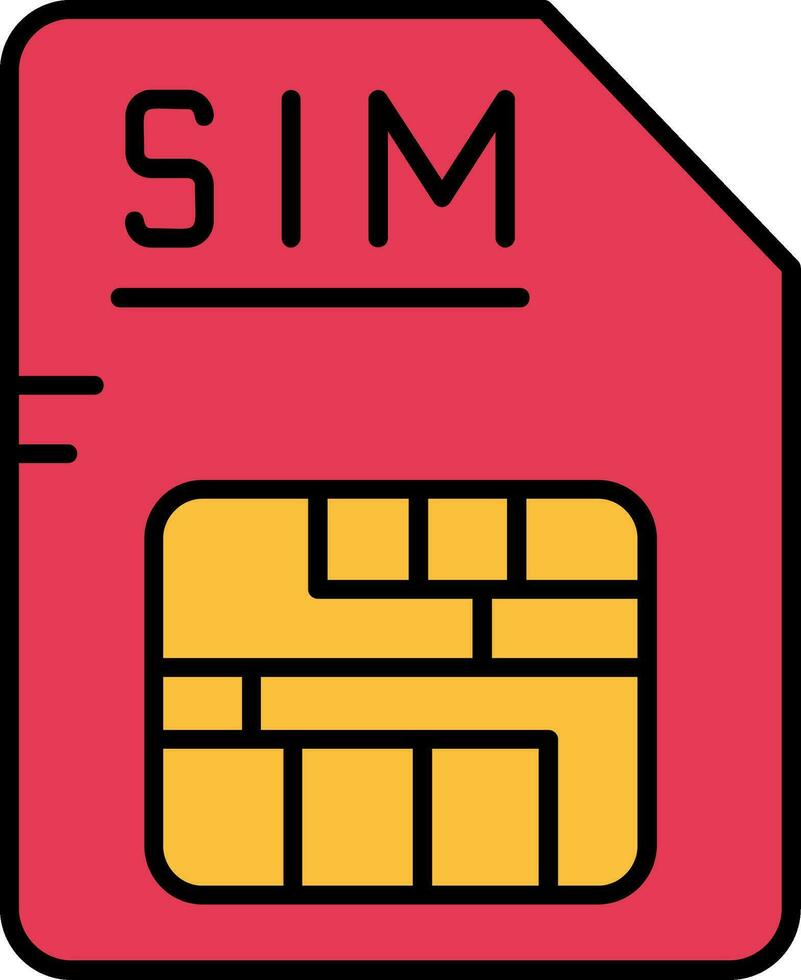 sim Linie gefüllt Symbol vektor