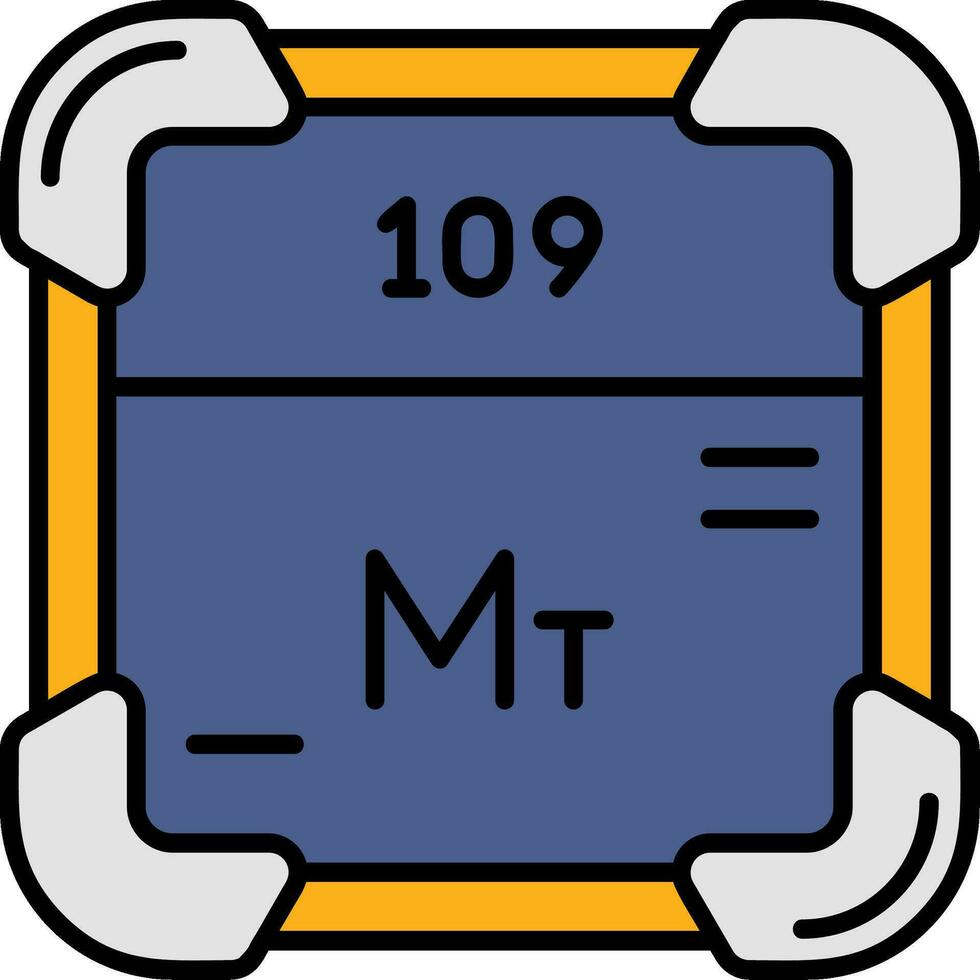 Meinerium Linie gefüllt Symbol vektor