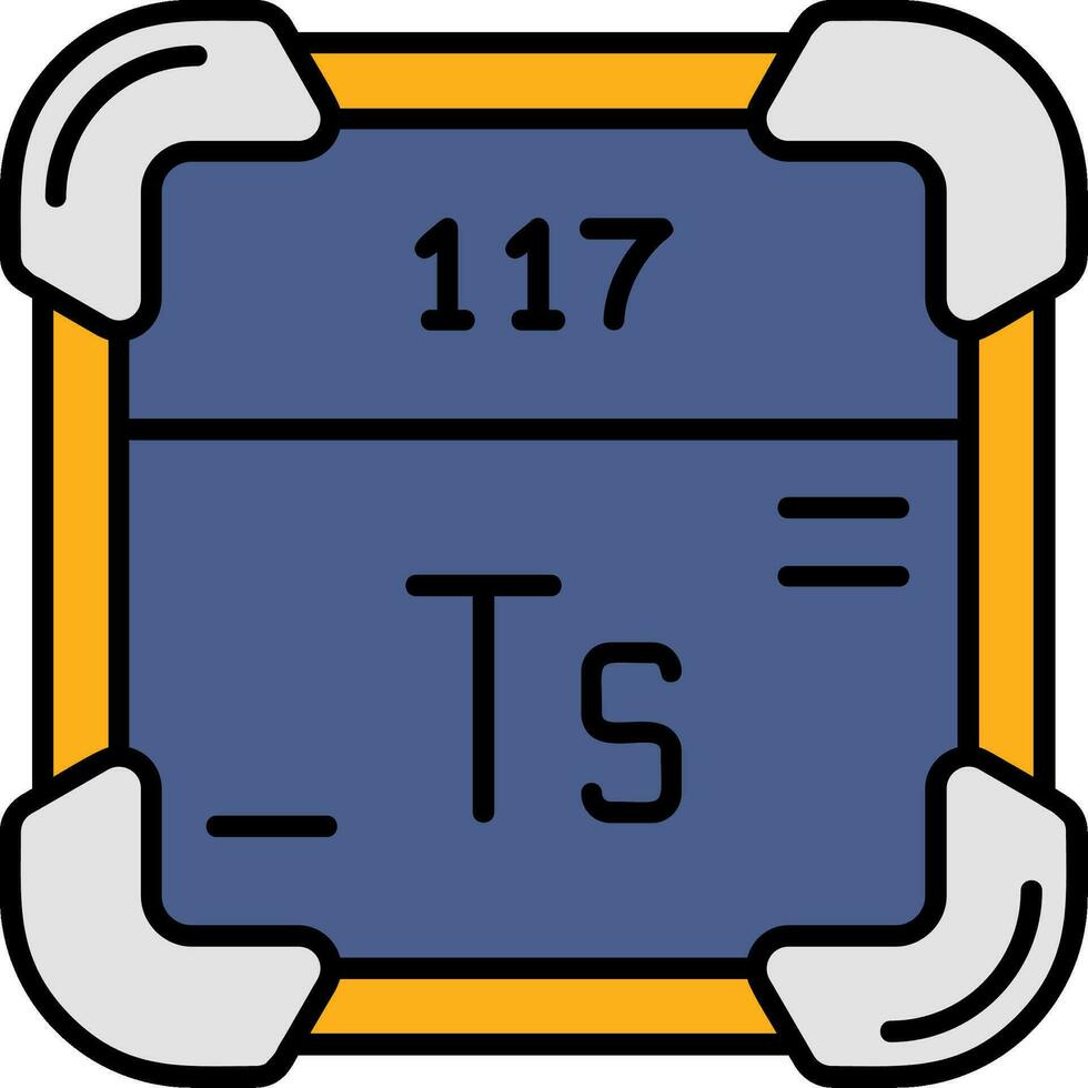 Tennessine Linie gefüllt Symbol vektor