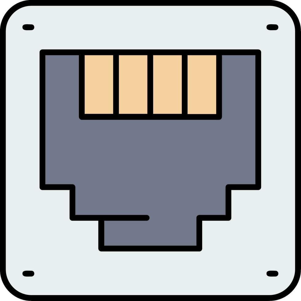 Ethernet linje fylld ikon vektor