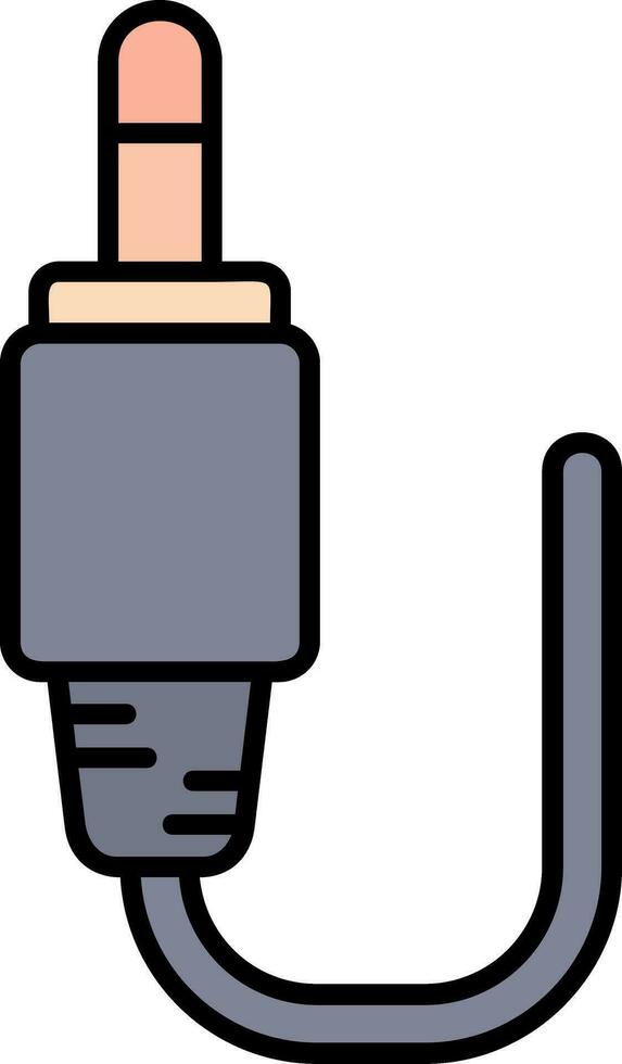 Audio- Kabel Linie gefüllt Symbol vektor